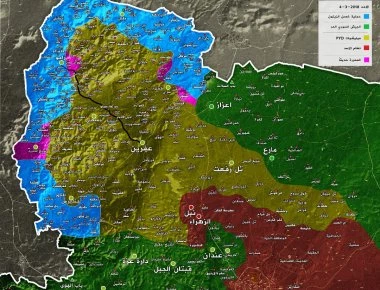 Κλείνει η τουρκική «λαβίδα» στην Αφρίν: Κατέλαβαν το 35% της περιοχής (χάρτης)